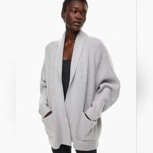 Aritzia Wilfred Free Travel Cardigan in Black size XS Merino Wool Shawl Neck
